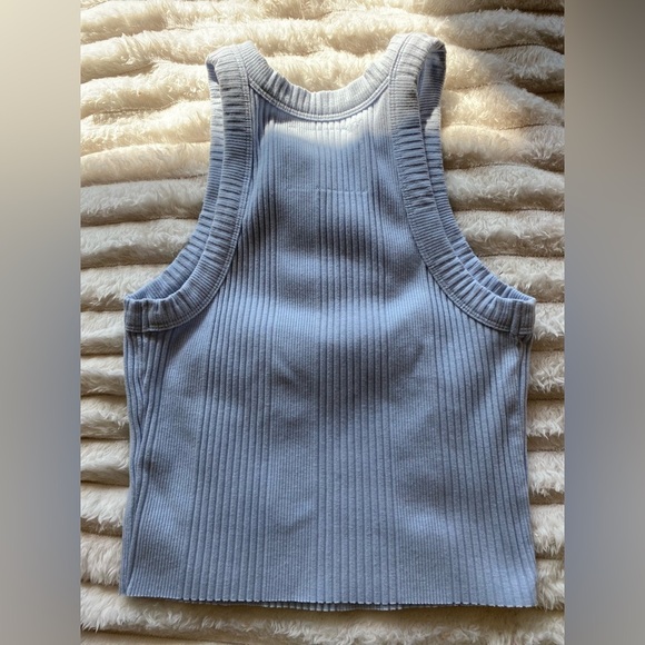 Aerie Ribbed Sleeveless Top in Light Blue - Picture 4 of 5